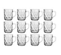 Lot de 12 tasses en verre martelé - Transparents Contenance 24 6 cl Entièrement en verre