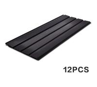Lot de 12 Tôles Profilées ondulées，Toitures Murales de toit 115 x 45 cm 0,3 mm en métal galvanisé, Noir,12 pcs - Mondeer