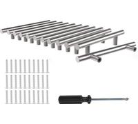 Lot de 12 tournevis argentés, longueur de manche : 128 mm, tournevis avec vis et outils de montage, pour tiroirs, armoires, meubles, cuisine et accessoires de décoration