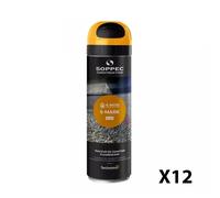 Lot de 12 Traceurs de chantier fluorescent S MARK Orange SOPPEC