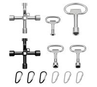 Lot de 12 Universelle Multifonction Clé Triangle avec Boucle D’escalade | Outil Armoire Electrique et Robinet Clef Passe Partout pour offret EDF Gaz Enedis GRDF Maintenance Réparation Extérieure