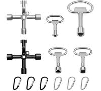 Lot de 12 Universelle Multifonction Clé Triangle avec Boucle Descade Outil Armoire Electrique et Robinet Clef Passe