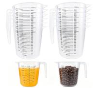 Lot de 12 verres à mesurer en plastique avec échelle de mesure, 1 litre empilables en plastique transparent avec poignée pour la cuisine, la pâtisserie