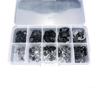Lot de 120 anneaux de sécurité en acier au carbone | 10 tailles de M1,5 à 10 mm, idéal pour un montage standard, noir pour la surface, durable