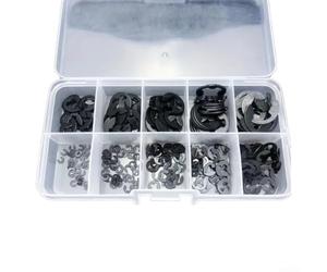 Lot de 120 anneaux de sécurité en acier au carbone | 10 tailles de M1,5 à 10 mm, idéal pour un montage standard, noir pour la surface, durable
