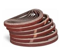 Lot de 120 bandes abrasives en tissu - 13 x 457 mm （P80）- Grain 20 x 40/60/80/120/180/240-Bandes abrasives longue durée