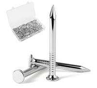 Lot de 120 clous en acier galvanisé de 30 mm pour travaux du bois, brique, intérieur et extérieur, pour murs en béton, images, petits