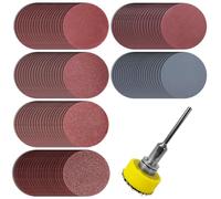 Lot de 120 Disques Abrasifs de 25 mm | Papier a Poncer Perceuse de Grain 100 180 240 400 1500 3000 avec Tige de 3,2 mm pour Dremel et la Plupart des Outils Rotatifs