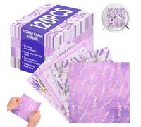 Lot de 120 serviettes de table pour mariage, motif fleurs pour anniversaire, mariage (violet, 120 photos)