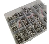 Lot de 1220 pièces de vis métriques, vis cylindriques Allen en acier inoxydable 304 avec écrous et rondelles, boîte d'assortiment pour impression 3D DIY réparation