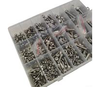 Lot de 1220 vis métriques en acier inoxydable 304 | Assortiment de vis Allen avec tête hexagonale, écrous et rondelles dans une boîte, pièce de rechange, réparation