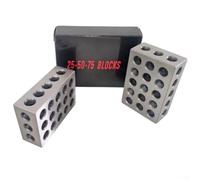 Lot de 123 blocs en acier avec trous filetés pour outils de travail des métaux et d'ingénierie 25 x 50 x 75 mm