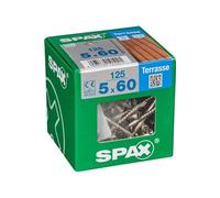 Vis de terrasse SPAX, 5 x 60 mm, 125 pièces, filetage de fixation, tête cylindrique, T-STAR plus T25, pointe CUT - 4507000500606