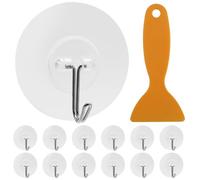 Lot de 13 crochets autocollants transparents avec grattoir, crochets collants, crochets muraux, crochets magiques, crochets muraux étanches, à coller sur le crochet pour accrocher cuisine, salle de