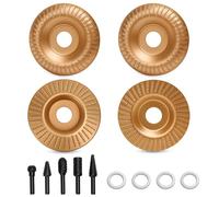 Lot de 13 disques de sculpture sur bois pour meuleuse d'angle 100 mm | 4 disques abrasifs en carbure de tungstène, 5 fraises à bois et 4 bagues de réduction pour façonner, poncer et sculpter le