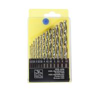 Lot de 13 forets hélicoïdaux HSS métriques M35 en acier de cobalt avec revêtement en titane - Foret 1,5 mm - 6,5 mm - Extrêmement résistant à la chaleur - Avec tige droite pour bois, métal et