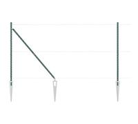 Lot de 13 poteaux de clôture vert avec manchons à enfoncer | Acier enduit de poudre, résistant à la rouille, résistant aux intempéries, poteaux, piquets, fil, pour jardin, montage facile