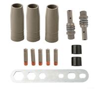 Lot de 13 revêtements de buse de soudage sans air pour tasses de protection 15AK avec embouts en cuivre résistant à la chaleur, isolateurs, ouverture standard de 0,6 à 1,2 mm (1 mm)