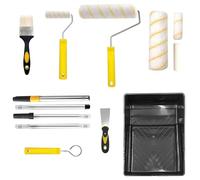 Lot de 13 rouleaux de peinture, grand rouleau à peindre, brosse ergonomique avec tige extensible et bac d'égouttement pour ponts, béton, armoires et plinthes