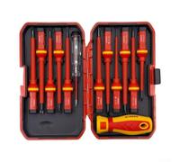 Lot de 13 tournevis de réparation électrique avec outils isolés 1000 V, embouts magnétiques et stylo testeur de tension
