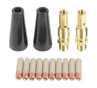 Lot de 14 accessoires de soudage - 0,8 mm - Revêtement anti-éclaboussures - Buses à souder en cuivre - Kit de 14 buses de soudure Flux Core sans gaz - Lot de 14 pièces de rechange pour Lincoln pour