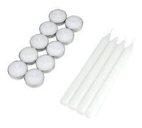 Paris Prix - Lot de 14 Bougies Chauffe-plat & Chandelier 20 cm Blanc