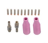 Lot de 14 buses de brûleur de soudure en céramique pour brûleur MB15AK MIG/MAG, buses de contact en cuivre 0,6-1,2 mm, support de buse de gaz consommables pièces de rechange (0,6 mm)