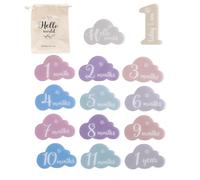 Lot de 14 cartes de repère en acrylique pour bébé - Pour photographie de nouveau-né et croissance mensuelle - Unisexe