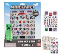 Lot de 14 feuilles d'autocollants Minecraft pour enfants, avec autocollants Puffy, plus de 1200 autocollants