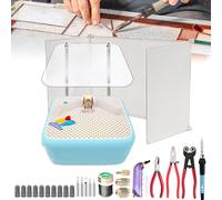 Lot de 14 outils pour vitrail pour loisirs créatifs, avec meuleuse de verre, cutter, kit de fer à souder et consommables - Parfait pour les projets de meulage et de façonnage