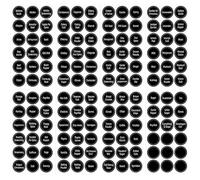 Lot de 144 étiquettes autocollantes pour pots à épices, 13,5x26,7 cm, noires