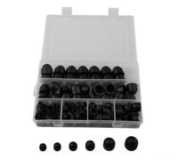 Lot de 145 écrous hexagonaux en nylon noir pour vis boulons en 6 tailles de 4 mm à 12 mm avec boîte de rangement anti-rouille