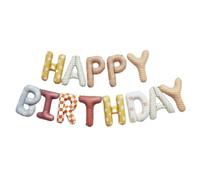 Lot de 15 ballons en aluminium avec bannière « Happy Birthday » de 40,6 cm pour 1er anniversaire de bébé, fille et femme, décorations de fête, fournitures de fond pour photo