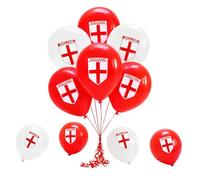 Lot de 15 ballons en latex avec drapeau de l'Angleterre St George - 30,5 cm - Pour la coupe du monde de la FIFA 2026 - Ballons de fête de football en latex rouge et blanc pour événements sportifs