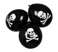 Lot de 15 ballons en latex motif tête de mort et os en forme de tête de mort pour Halloween ou anniversaire Noir