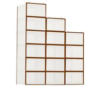 Lot de 15 boîtes à chaussures empilables, transparentes, pliables. Gain de place pour placard et intérieur maison-Marron