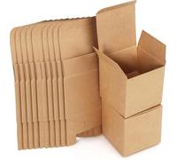 Lot de 15 boîtes cadeaux carrées en papier kraft avec couvercle, pour fête, anniversaire, mariage, 13 x 13 x 13 cm, couleur cuir de vachette