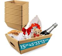 Lot de 15 Boîtes Cadeaux en Carton 45x33x13 cm sans Couvercle Coffrets Idéals pour Noël Pâques et Occasions Spéciales