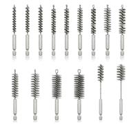 Lot de 15 Brosse Metallique pour Perceuse en Acier Inoxydable, 8-22mm | Cylindrique Brosses Métallique avec 6,35 mm à Tige Hexagonale, pour Polissage, Ponçage, Retrait