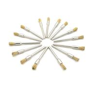 Lot de 15 brosses métalliques avec revêtement en laiton et acier inoxydable pour nettoyer la rouille, enlever la peinture et nettoyer le bois, brosse métallique crayon (5 mm)