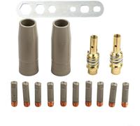 Lot de 15 buses de protection pour brûleur de soudage 15AK - Revêtement anti-adhésif pour travaux MIG/MAG sans escargots - Buses en cuivre avec ouverture de 0,6 à 1,2 mm (1,0 mm)