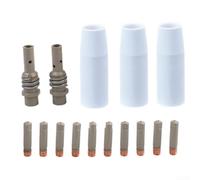 Lot de 15 buses de soudage en céramique pour torches Mb 15ak 14ak Mig avec embouts revêtus et supports - Équipement de protection sans air européen pour usage industriel (1,2 mm)