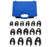 Lot de 15 clés à pied d'oie, kit d'outils de réparation avec mallette de | Clé plate métrique pour écrous à tête fraisée de 8 à 24 mm pour réparation de véhicules, entretien et