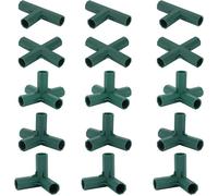 Lot de 15 Connecteurs De Cadre De Serre, Connecteurs d'angle pour Cadre De Jardin Tige d'hélice de 16 mm 4 Types de Support Stable