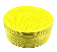 Lot de 15 disques abrasifs de 225 mm - Grain jaune - 120 feuilles abrasives auto-adhésives - Pour ponceuse à sec, ponceuse girafe, ponceuse murale, ponceuse de plafond