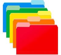 Lot de 15 dossiers de fichiers à deux tons de 21,6 x 27,9 cm, avec onglet 1/3, couleurs assorties, couleurs pastel, dossiers de bureau pour documents