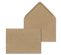Lot de 15 enveloppes de Noël - C5 - Avec pluie étoilée dorée en relief métallisée, enveloppe festive mate marron sable - Colle humide, 120 g/m² - 157 x 225 mm