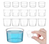 Lot de 15 gobelets doseurs en plastique transparent de 10 ml, 15 ml, 20 ml