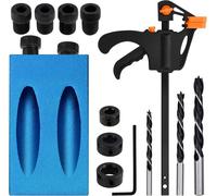 Lot de 15 guides de perçage, kit de gabarit de perçage oblique à 15°, gabarit de perçage de poche, positionneur de menuiserie avec