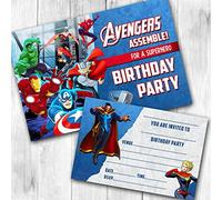 Lot de 15 invitations d'anniversaire Motif super-héros